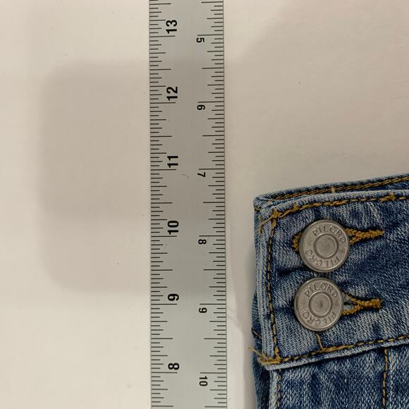 Pilcro 32 Anthropologie The Wanderer Denim Shorts Blue Raw Hem - Picture 8 of 9